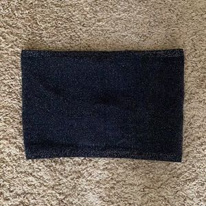 shimmery black tube top